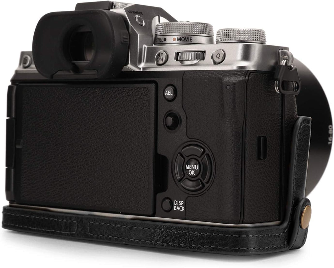 MegaGear MG1923 Ever Ready Kameratasche aus Echtleder, für Fujifilm X-T4, Schwarz, Schwarz