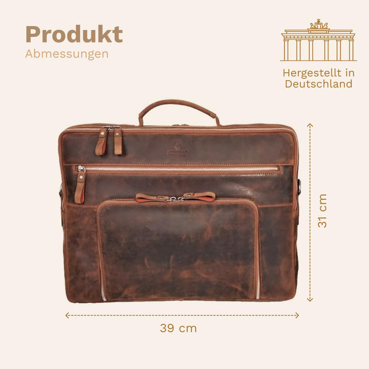 DONBOLSO Laptoptasche San Francisco I Leder Umhängetasche für Laptop I Aktentasche für Notebook in z