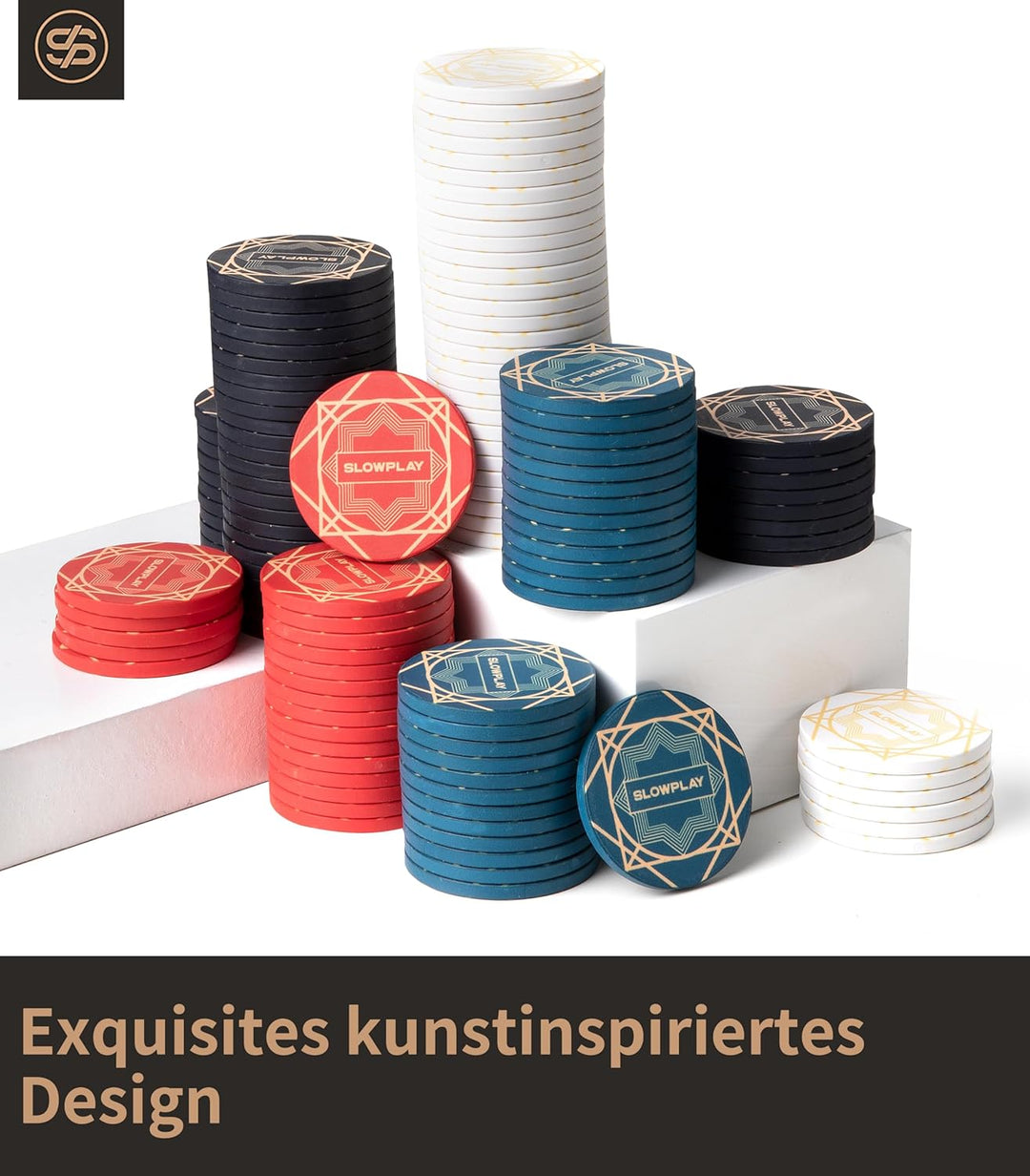 SLOWPLAY Nash Keramik Pokerchips in Loser Schüttung, 10 Gramm Pokerchip aus Keramik in Casino Qualit