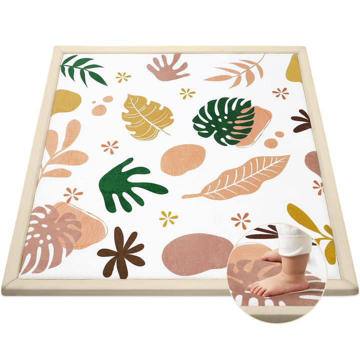 Teppich Krabbelmatte Baby 127x127x3cm, Spielmatte Krabbeldecke Turnmatte Spielteppich für Baby Kinde