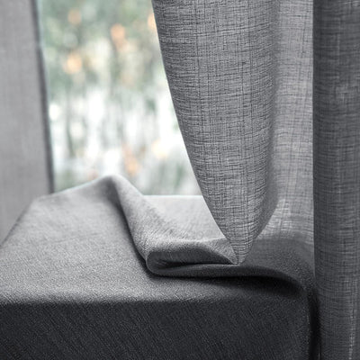 MIULEE 2er Set Voile Vorhang Sheer Leinenvorhang mit Ösen Transparente Unregelmässige Textur Gardine