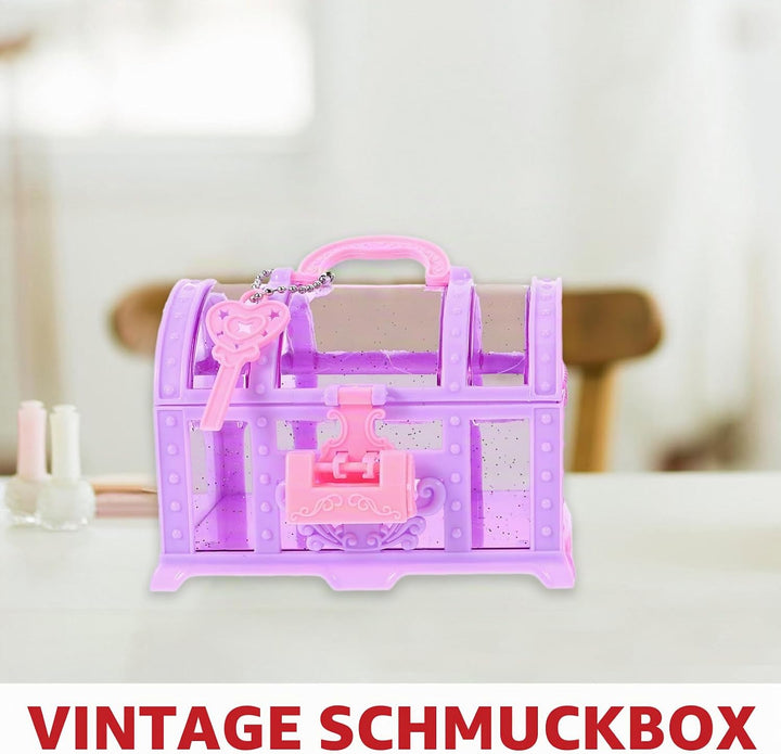 2 Stück Schatzkiste Prinzessinnen-Truhe Spielzeug: Schatz-Schmucktruhe Mädchen Mit Schloss Und Schlü
