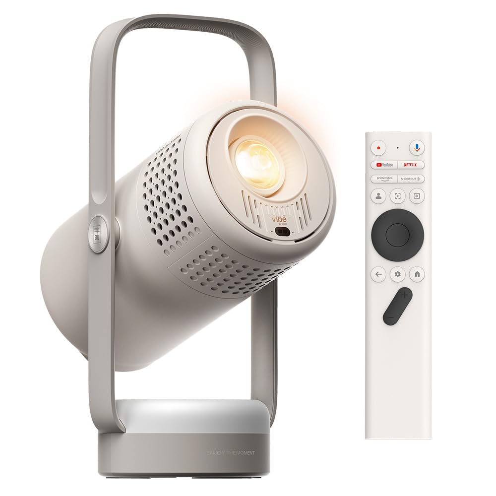 XGIMI Vibe One mit Akku Smarter tragbarer mini Beamer, 1080p-Projektor,Google TV mit Netflix, Sound