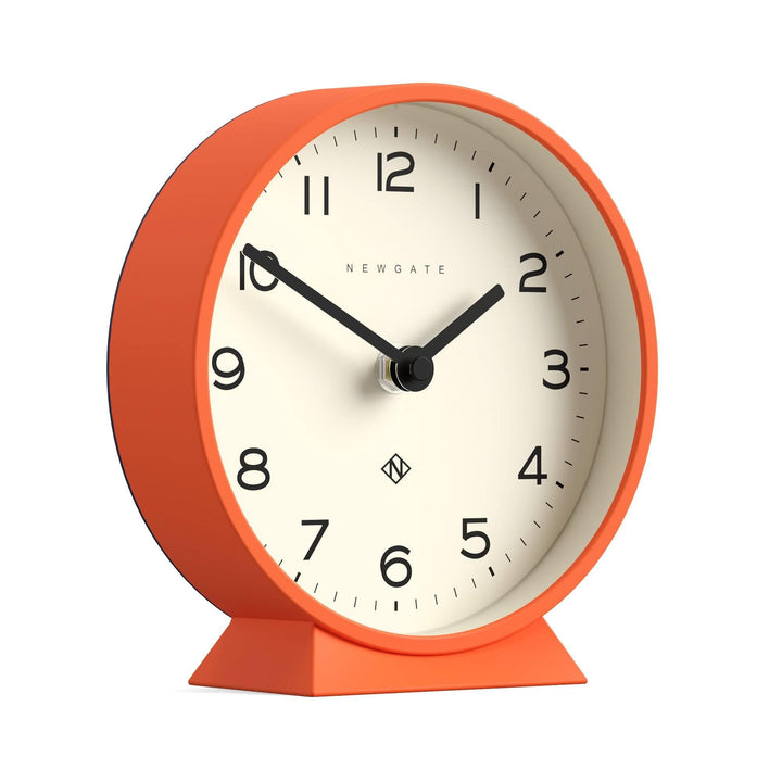 NEWGATE® M Mantel Echo schreibtischuhr | Modernes rundes Design | Kürbis orange | Leicht lesbare Zah
