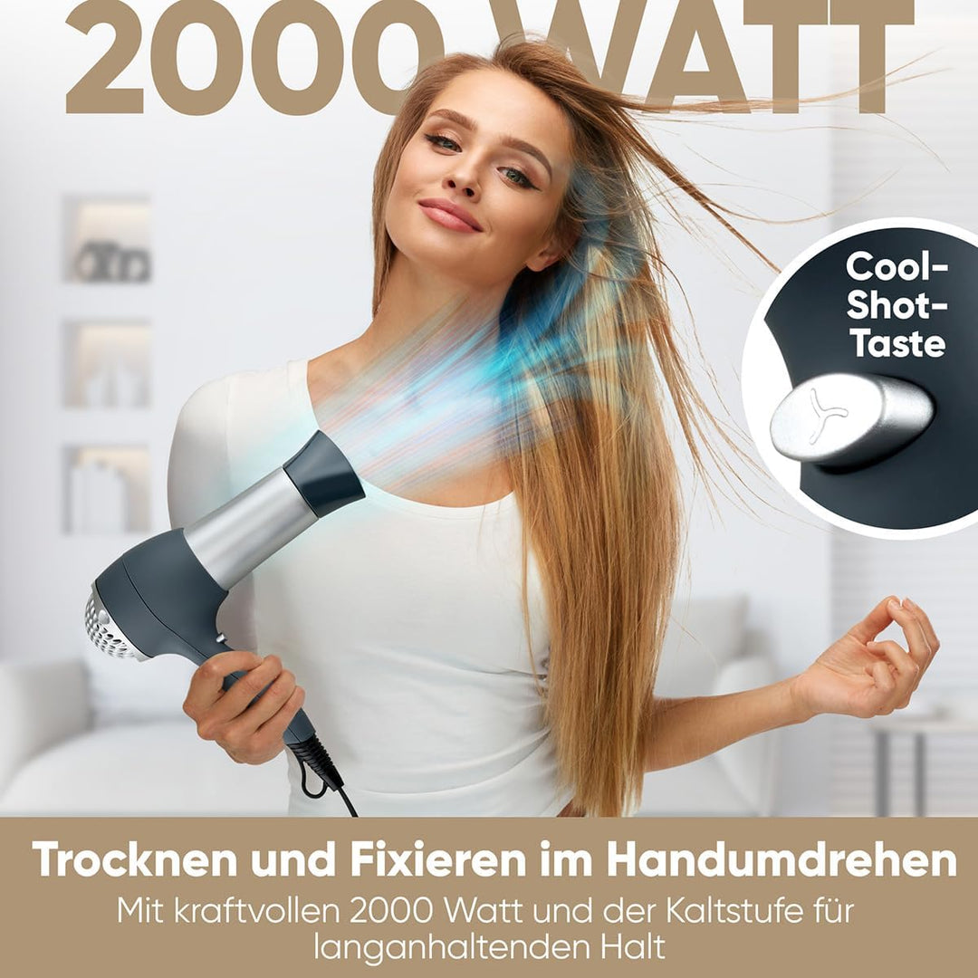 Bomann® Haartrockner mit Diffusor & Formdüse | Hair Dryer mit "Cool Shot" für glänzendes Haar | Haar
