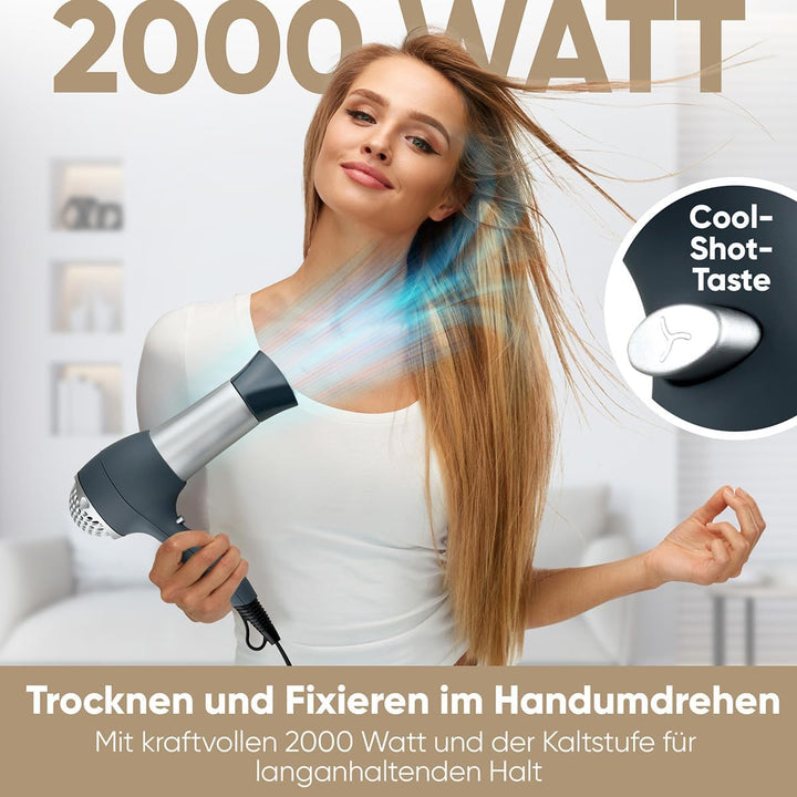 Bomann® Haartrockner mit Diffusor & Formdüse | Hair Dryer mit "Cool Shot" für glänzendes Haar | Haar