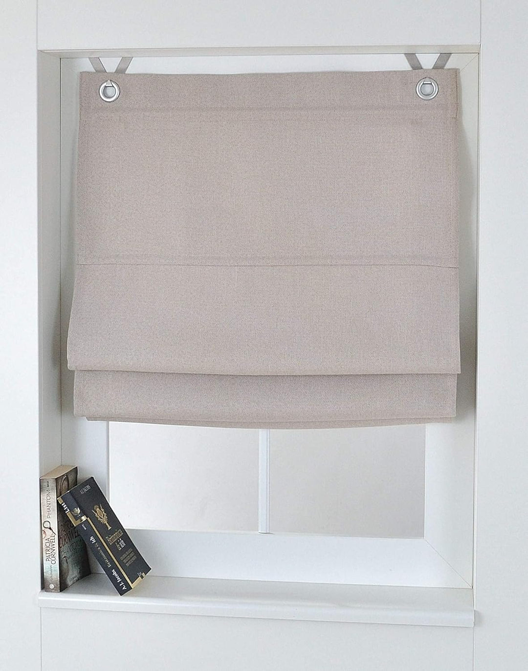 Kutti Raffrollo Ösenrollo Dimout Creme ca. 45 x 130 cm 130 x 120 cm Creme, 130 x 120 cm Creme