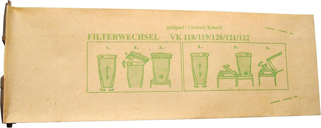 50 Staubsaugerbeutel geeignet für Vorwerk Kobold 118 119 120 121 122, mit EXTRA STARKEM FLANSCH (fas