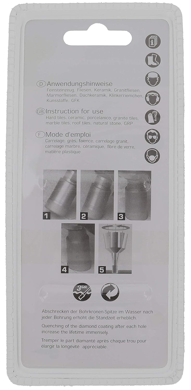 PRODIAMANT Profi Fliesenbohrer Fliese 6 mm x 6Kant Bit Aufnahme Diamantbohrer Winkelschleifer für tr