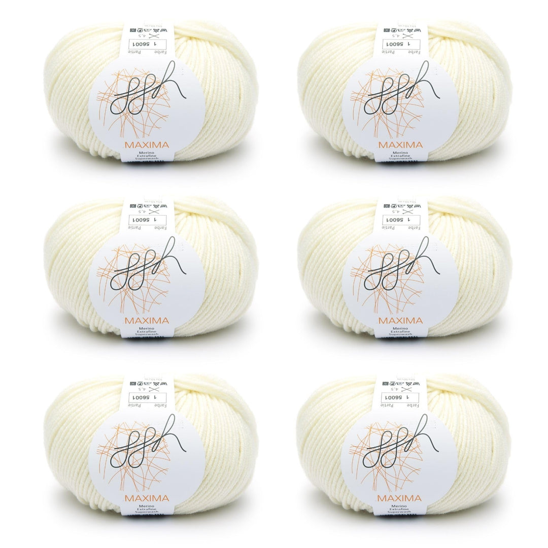 ggh Maxima Box - 6x50g (insgesamt 300g) Merinowolle extrafein und maschinenwaschbar - Nadelstärke 4-