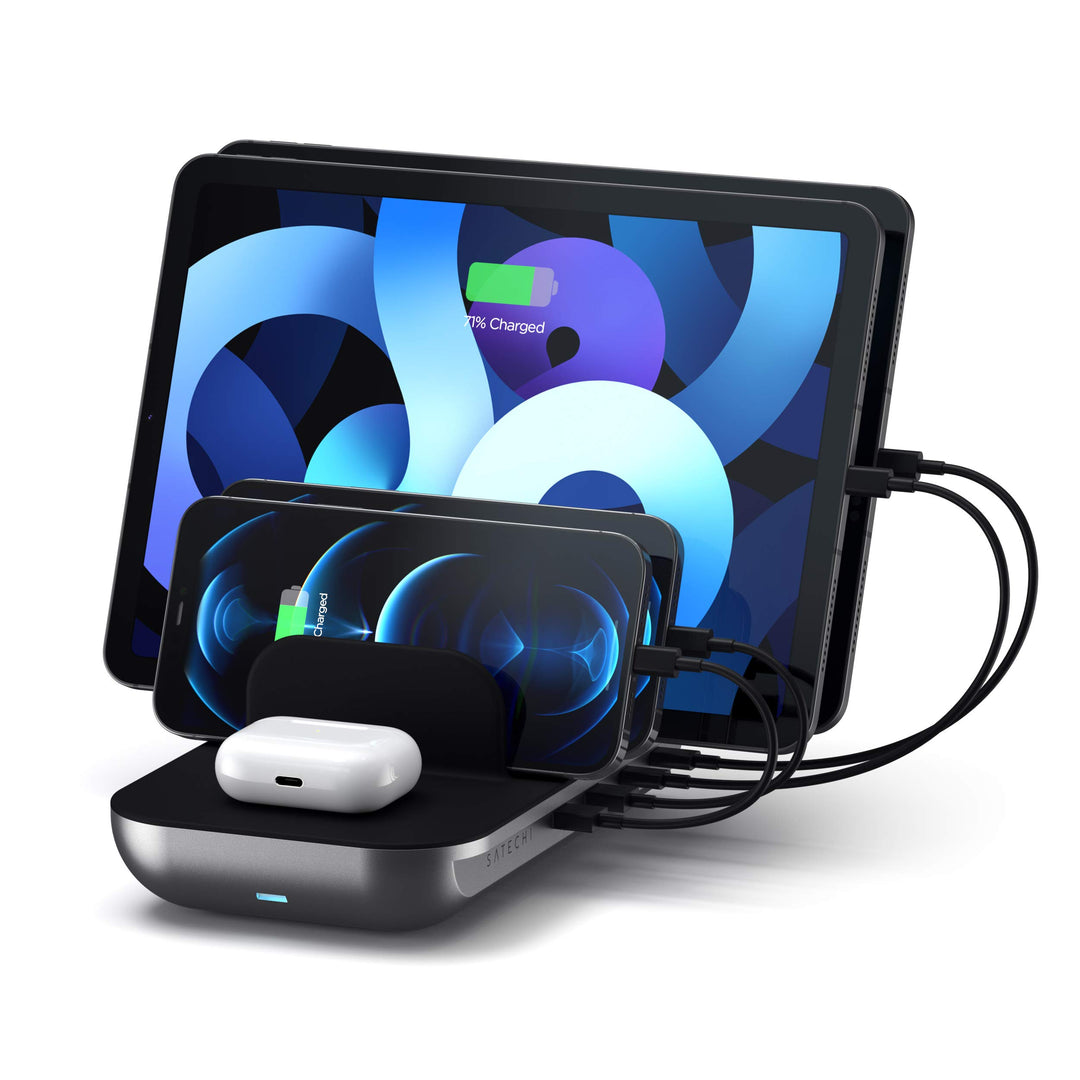 SATECHI Multi-Device-Ladestation mit kabellosem Laden – für iPad Air & Pro M4 M3 M2 M1, MacBook Air