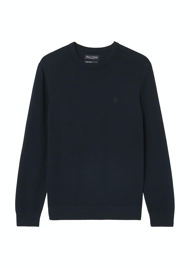Marc O'Polo Herren Pullover aus Bio-Baumwolle mit Rundhalsausschnitt L Dark Navy, L Dark Navy