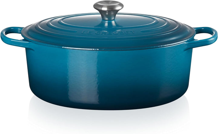 Le Creuset Signature Gusseisen-Bräter mit Deckel, Ø 31 cm, Oval, Für alle Herdarten und Induktion ge