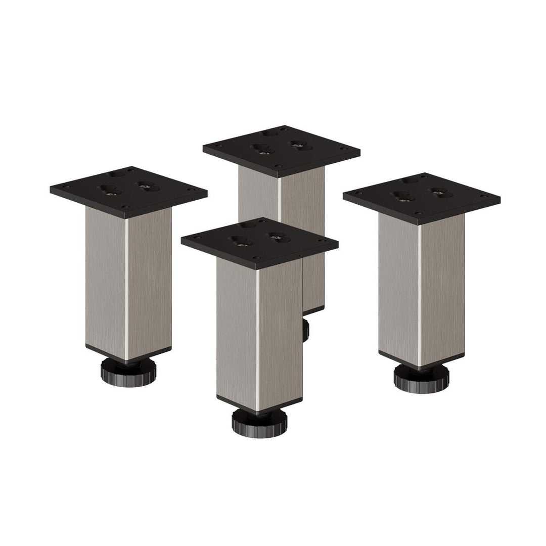 Sossai Exklusiv Möbelfüsse E4MF, höhenverstellbares 4er Set, Höhe: 200 mm, INOX, aus Aluminium 45 x
