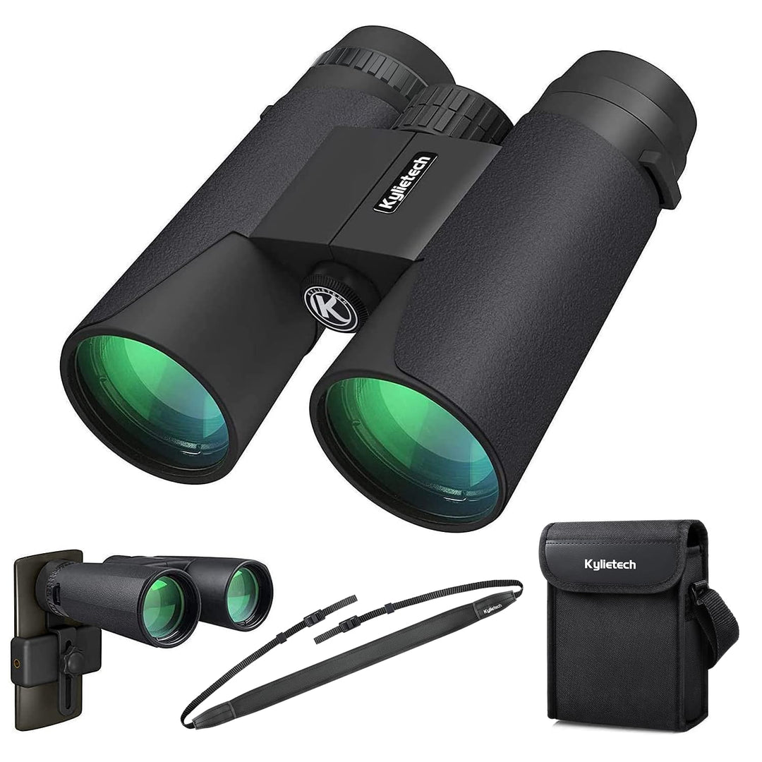 Kylietech Fernglas 12x42 HD Kompakte Ferngläser wasserdicht für Vogelbeobachtung, Wandern, Jagd, Sig