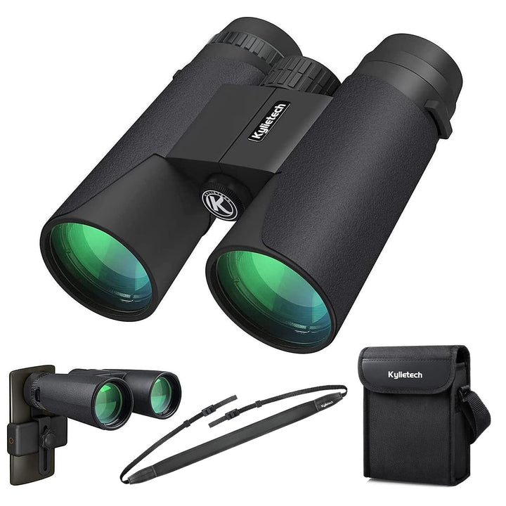 Kylietech Fernglas 12x42 HD Kompakte Ferngläser wasserdicht für Vogelbeobachtung, Wandern, Jagd, Sig
