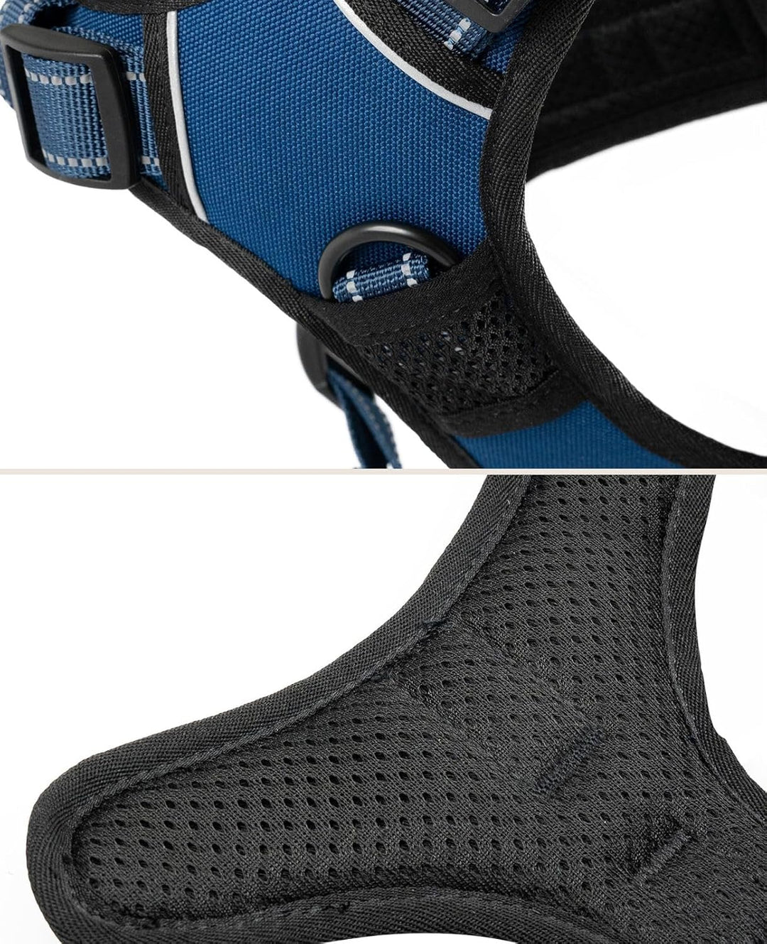 lionto Hundegeschirr gepolstert aus weichem Nylon, Grösse L, reflektierendes Anti Zug Geschirr für H