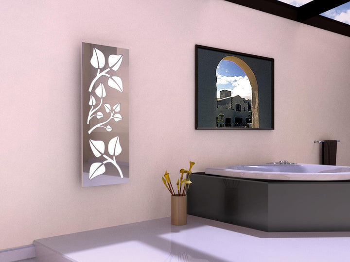 BADHEIZKÖRPER Design Leaves 2 120x47cm 799 W Edelstahl Hochglanz SZAGATO handtuchwärmer handtuchtroc