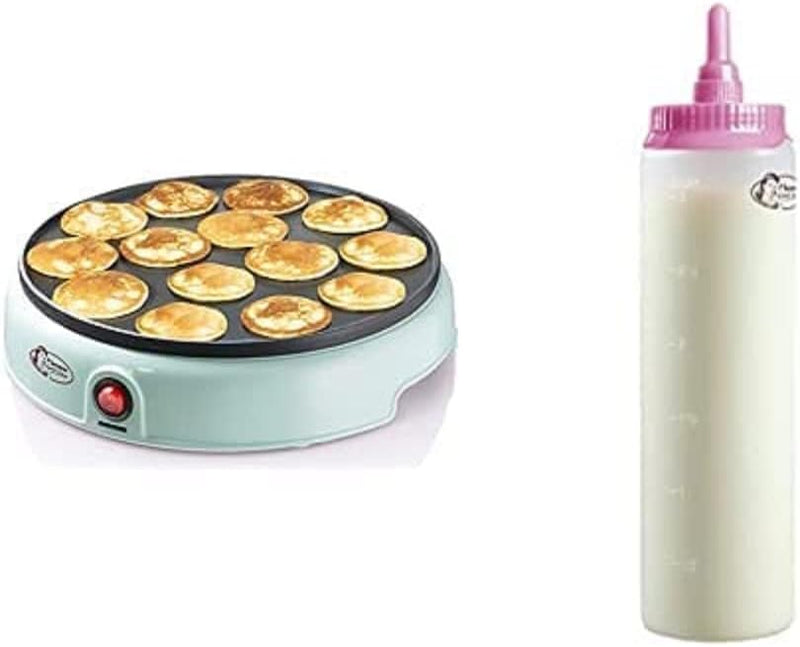 Bestron Poffertjes Maker, inkl. Teigportionierer für 700ml mit Skala, Ideal zum Befüllen des Poffert