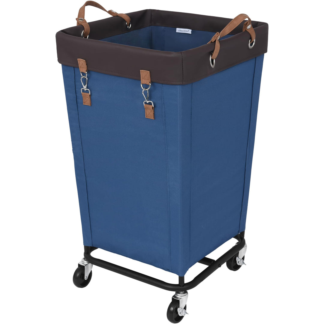StorageWorks 160L Wäschewagen mit Rollen, grosser Wäschekorb mit Rollen für Wäsche, Wäschewagen mit
