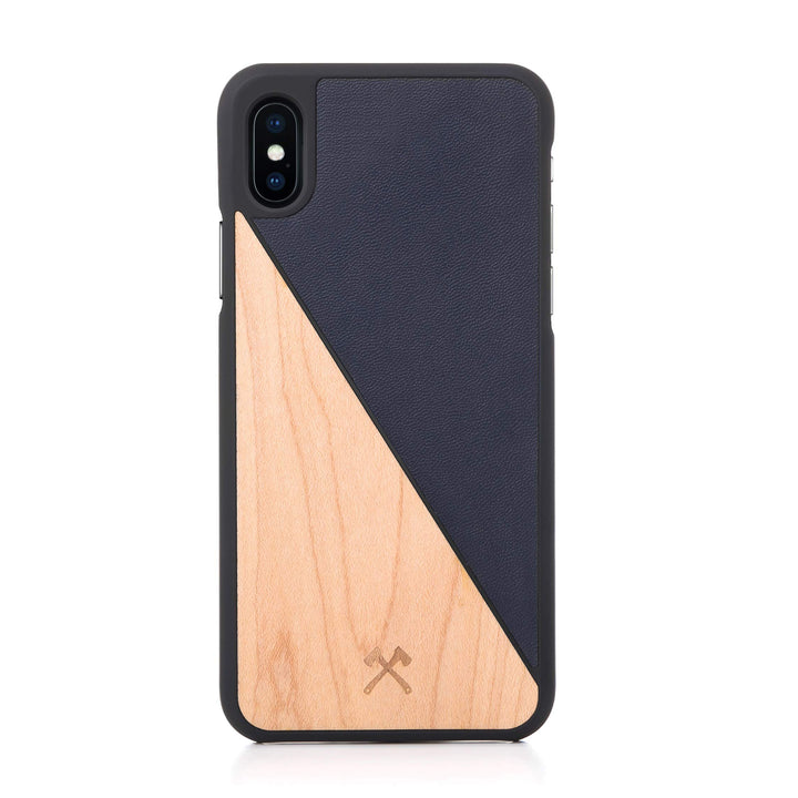 Woodcessories - Hülle kompatibel mit iPhone XS Max aus Echtholz - EcoSplit Case (Ahorn/Blau) Ahorn /