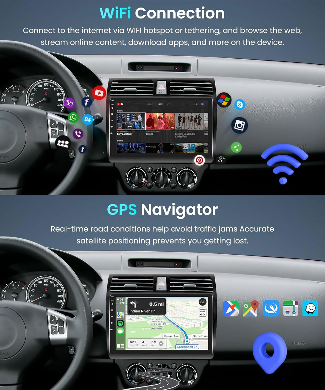 Rimoody 4+64G Wireless Carplay Android Autoradio für Suzuki Swift 2003-2010 10 Zoll HD Autoradio mit