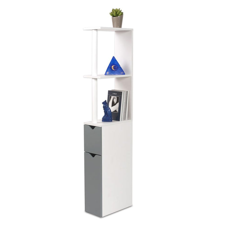 FACILITYS WC-Schrank in Holzoptik mit 2 grauen Türen