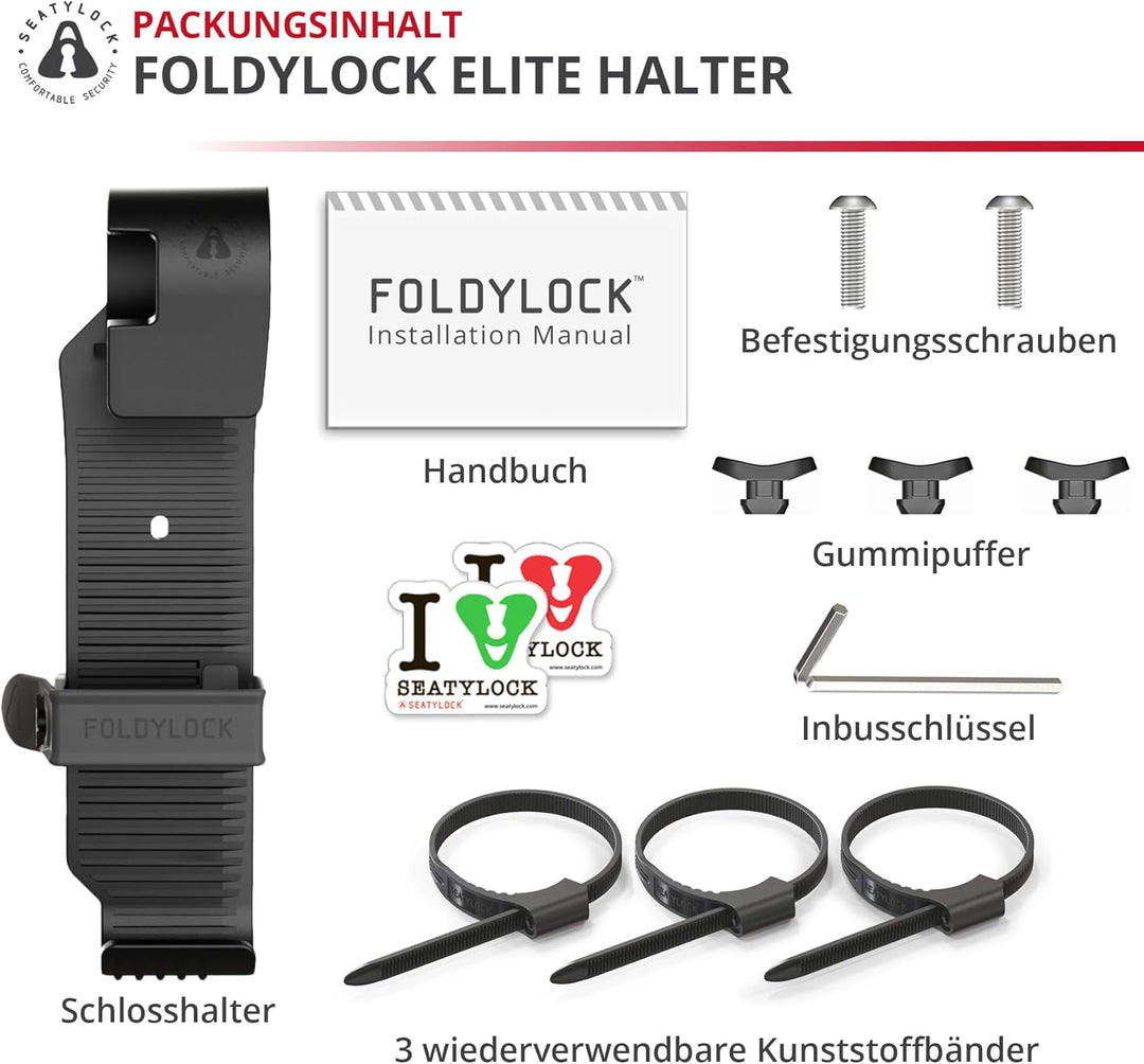 FoldyLock Elite Fahrradschlosshalterung Tragetasche – ultraleichte Halterung für FoldyLock Elite Kla