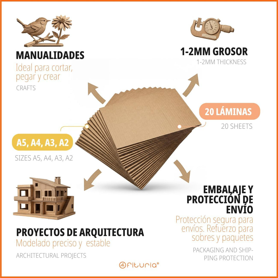 Kartonplatten, Fester Bastelkarton für DIY, Architekturprojekte, Verpackung und Versand Schutz, 1-2
