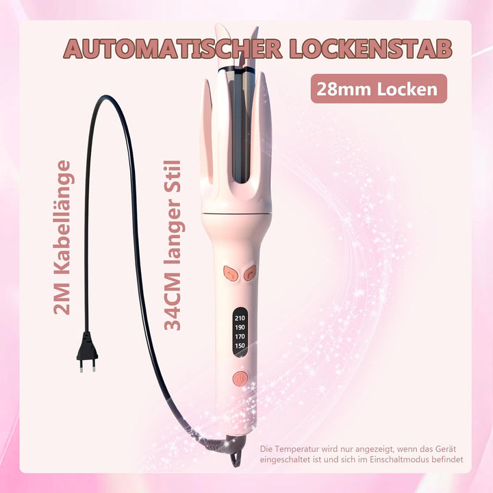 Lockenstab Automatisch, Lockenstab Grosse Locken mit 4 Temperatur Tragbarer Lockenwickler für Haarst