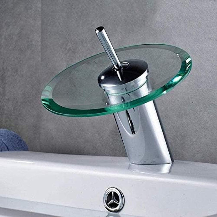 Wasserfall Wasserhahn Glas Waschbecken Mischbatterie - Deck Montiert für Badezimmer Becken