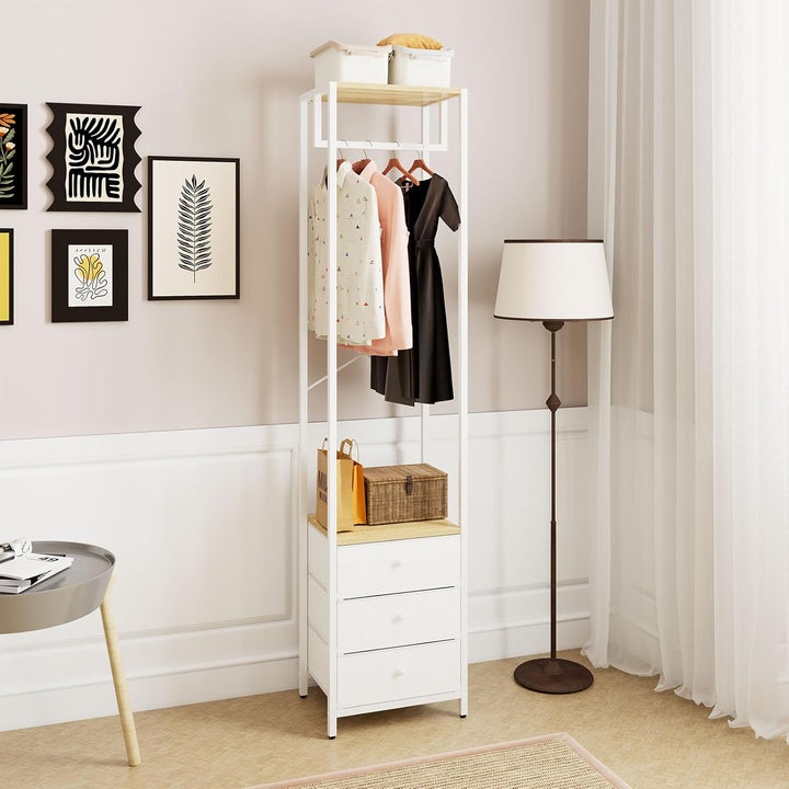 YMYNY Kleiderständer mit Vlies-Schublade, freistehender hoher Schrank-Organizer, hoher Kleiderstände