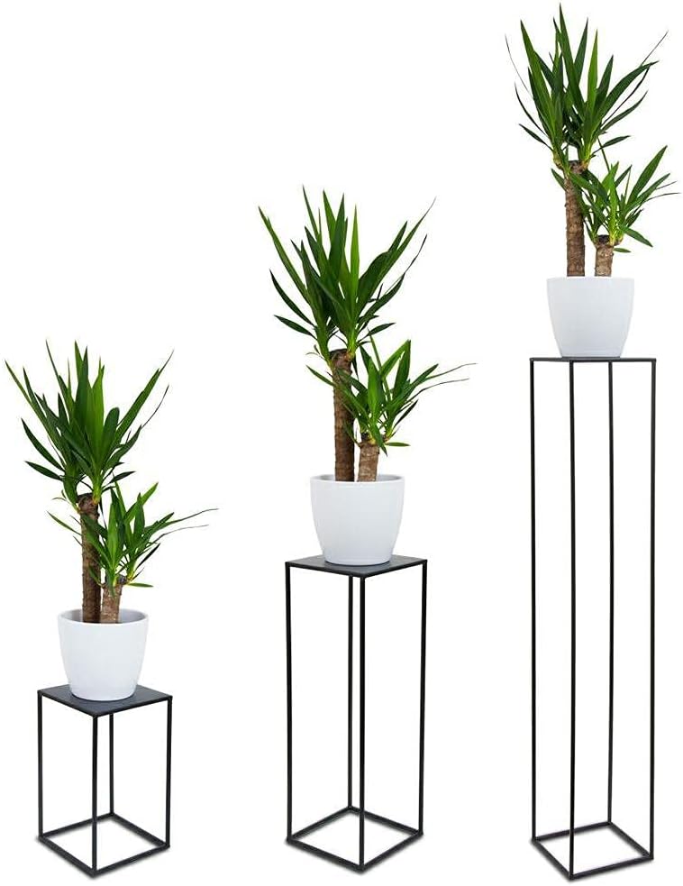 HowHomely Blumenständer Metall Schwarz 130 cm Hoch - Solider und Robuster Blumenhocker Metall - Pfla