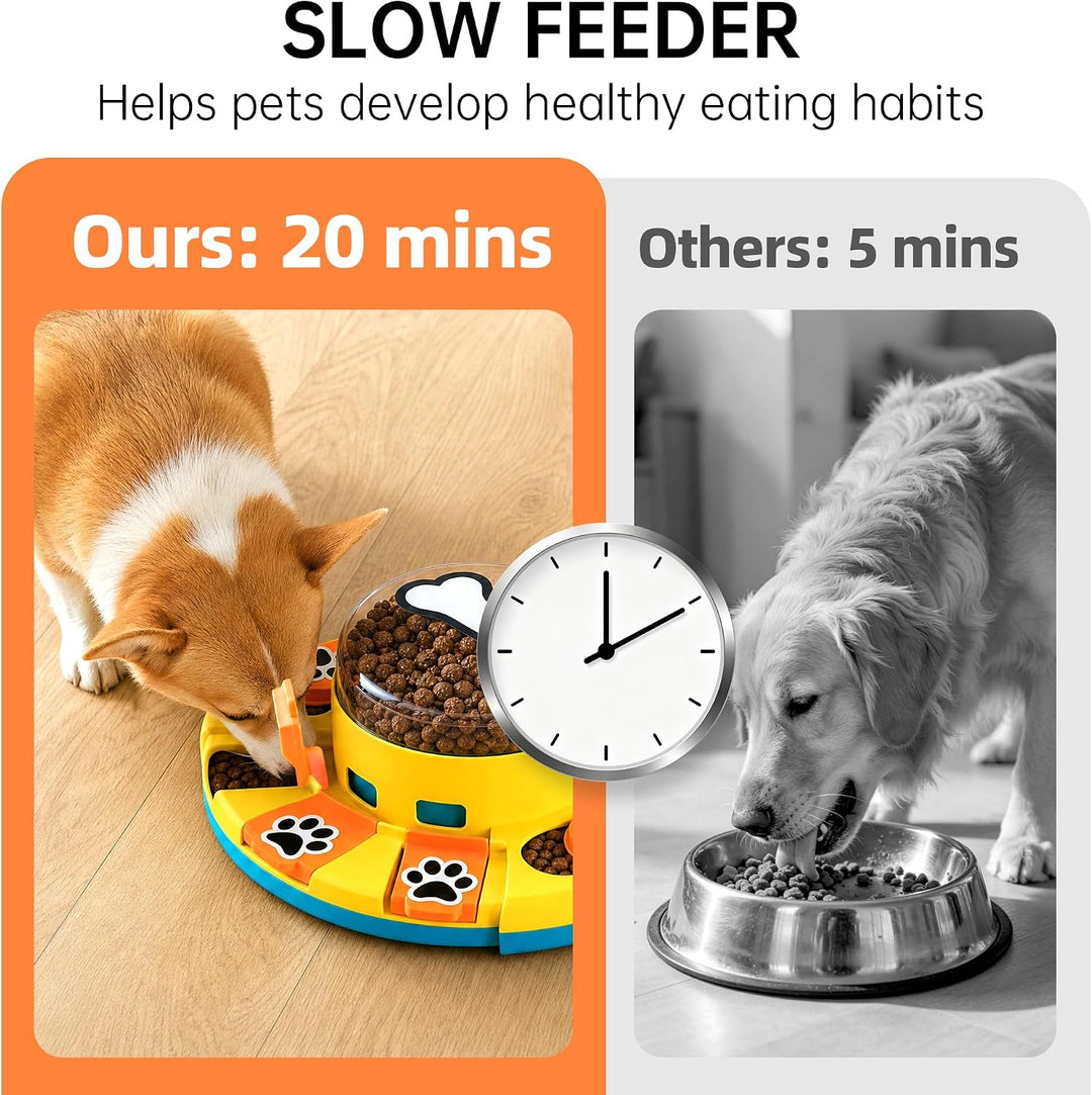 Hundepuzzle-Spielzeug, 2 Ebenen, Slow Feeder, Futterspender für Leckerlis, IQ-Training und Unterhalt