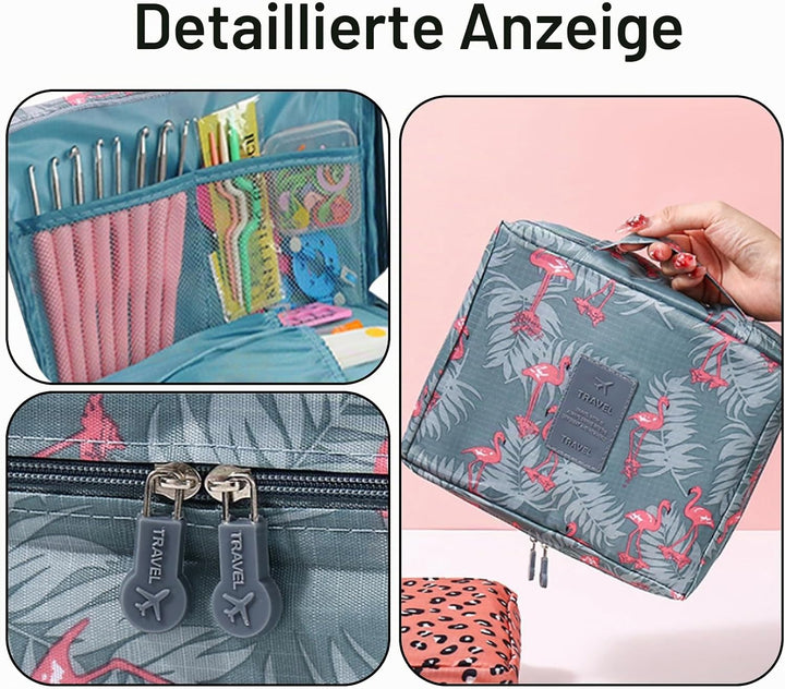 BDSHUNBF 66 Stück Häkelset für Anfänger Häkelnadel Set, Komplettes Strick- und Häkelset für Anfänger