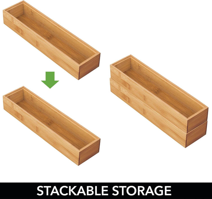 mDesign Aufbewahrungsbox für die Küche – rechteckige Schubladenbox aus Holz – stapelbarer Schubladen