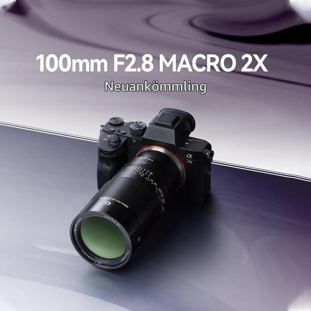 TTARTISAN 100mm F2.8 Makro 2X Kameraobjektiv für Sony E Mount Vollformat Manueller Fokus Objektiv fü