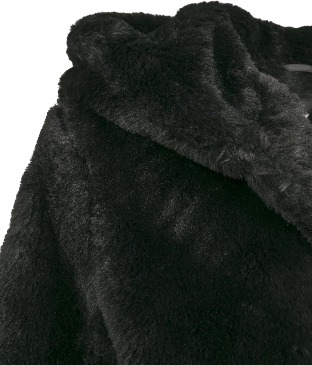Urban Classics Ladies Hooded Teddy Coat aus Fake Kaninchenfell, Damen Mantel mit Kapuze und Seitenta