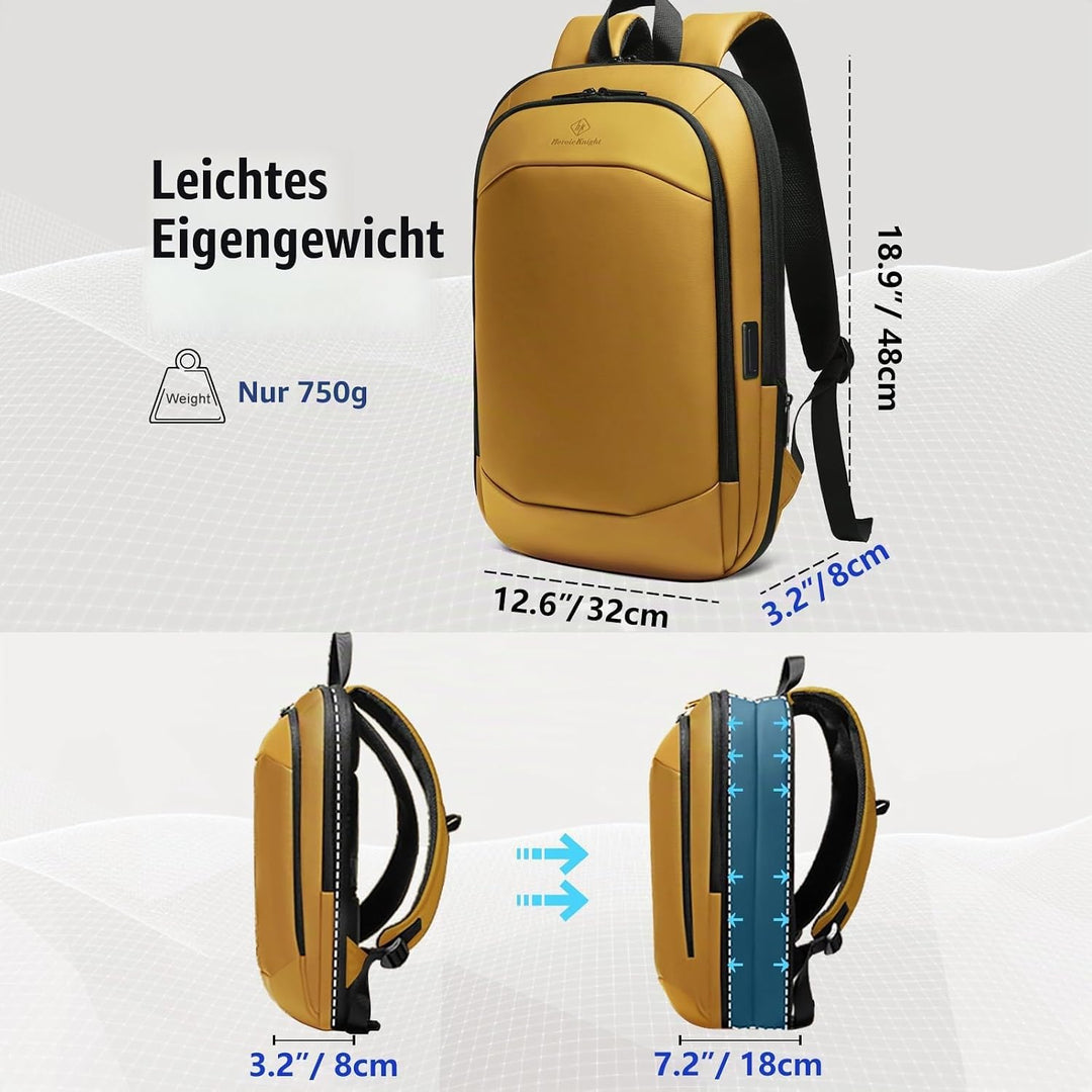 Laptop Rucksack Herren 17 Zoll wasserdichter erweiterbarer Reiserucksack Handgepäck Laptoptasche Tag