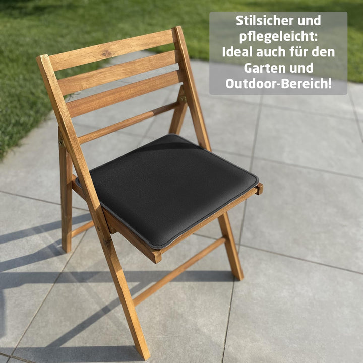 Miqio Design Sitzkissen | Wendekissen Rechteckig aus Filz und Kunstleder | Komfortgrösse XL Stuhlkis