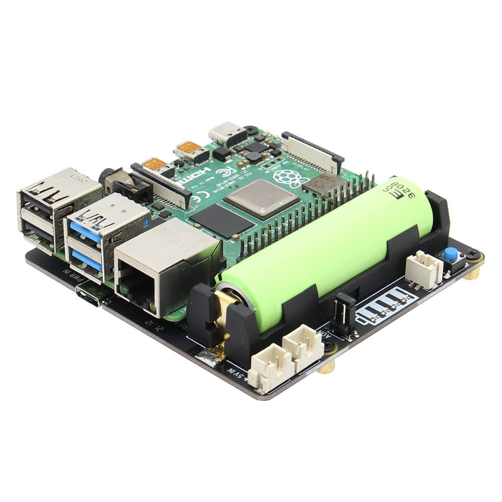 Geekworm Raspberry Pi 4 UPS X703, Ultra-compact 18650 UPS Shield with Auto Power On for Raspberry Pi