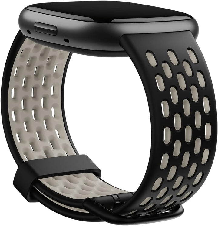 Fitbit Unisex-Adult Versa 3/Sense Armband (Small) Schwarz/Mondweiss L, Schwarz/Mondweiss L