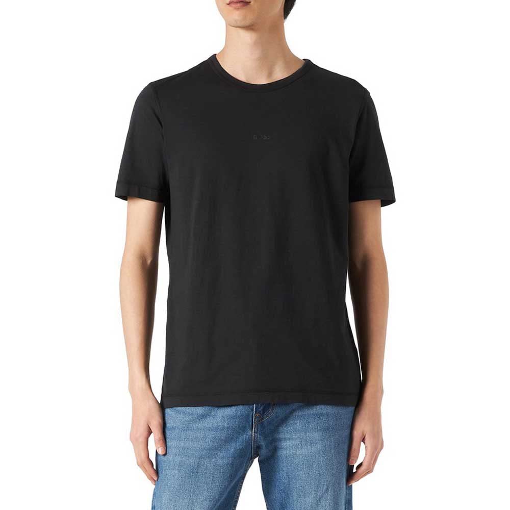 BOSS Herren Tokks Stückgefärbtes T-Shirt aus Bio-Baumwolle mit Logo-Print L Black1, L Black1