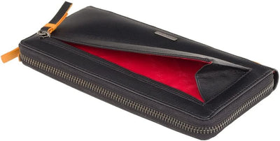 VISCONTI 100% Pur Leder Damen Portemonee RFID Schutz Geldbeutel XL Geldbörse mit Reissverschluss für