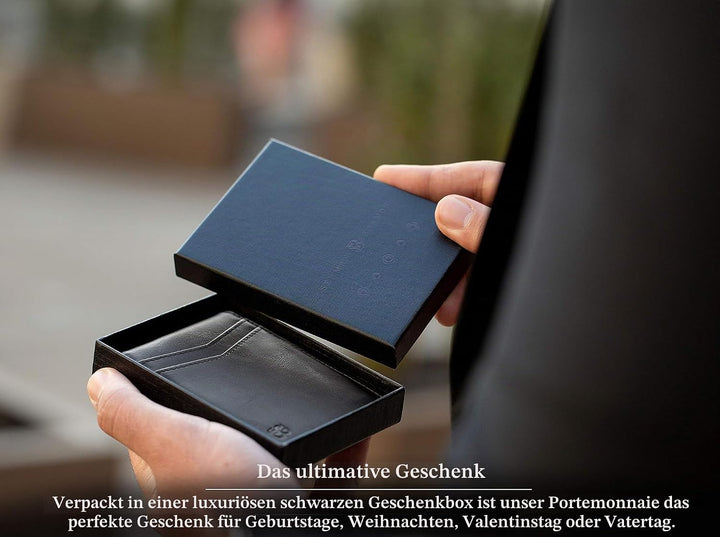 SERMAN Brands börse mit Klammer â€“ Herren-Portemonnaie, dünn, RFID-blockierender Kartenhalter, mini