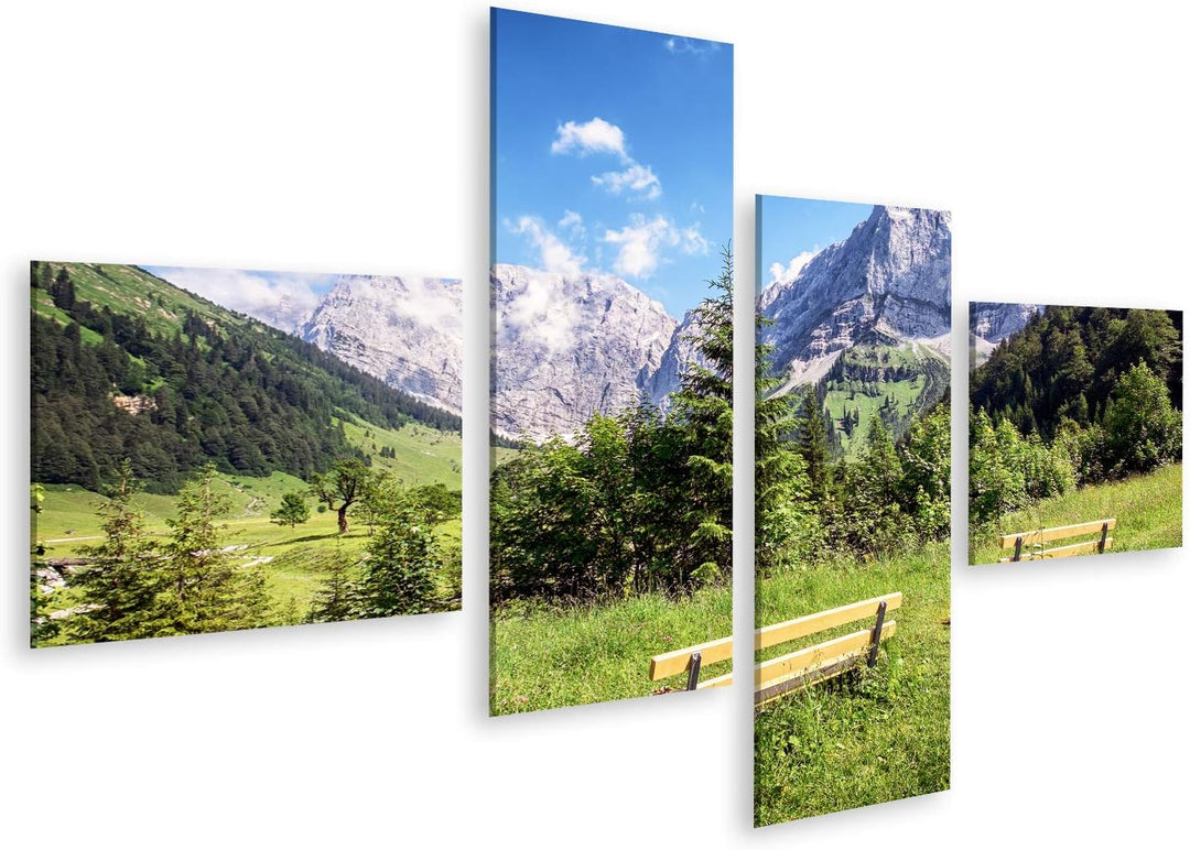 islandburner Bild auf Leinwand Karwendelgebirge Österreich Alpen Wandbild Poster Kunstdruck Bilder F