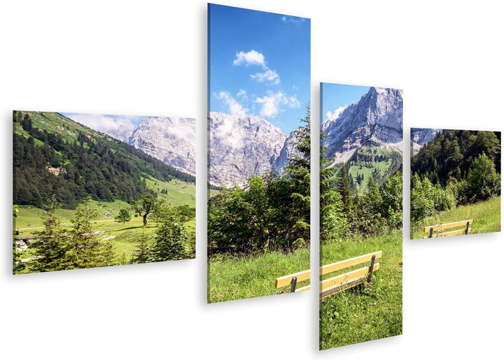 islandburner Bild auf Leinwand Karwendelgebirge Österreich Alpen Wandbild Poster Kunstdruck Bilder F