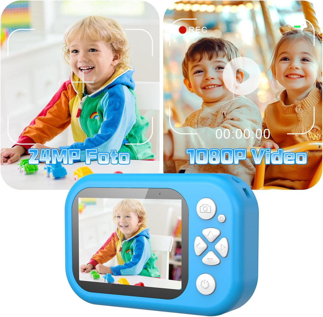 ULEWAY Kinderkamera, 1080P Kinder Kamera Unterwasser, Digitalkamera Unterwasserkamera mit 2,4” Bilds