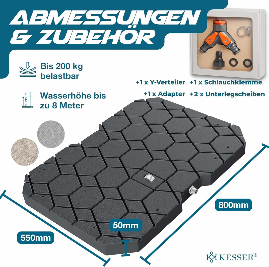 KESSER® Bodendusche Geo Gartendusche, Dusche für alle - Gross, Klein & Vierbeiner, rutschfest, UV- &