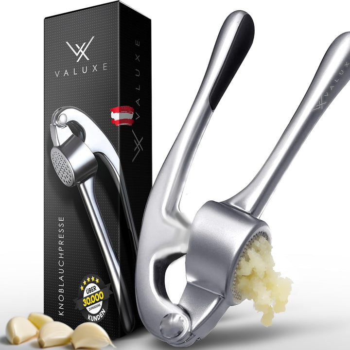 VALUXE® Knoblauchpresse gross spülmaschinenfest mit kraftvoller Hebelwirkung - Praktische Knoblauch-